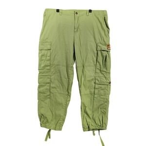 Sinclair Pants Womens 2XL Green Cargo Twill Stretch Drawstring Paratrooper Baggy